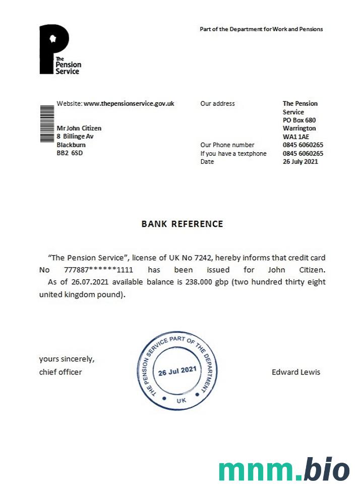 Wielka Brytania przykład referencyjny usługi emerytalnej w formatach Word i PDF